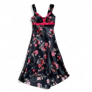 Byerwear Too Floral Satin Cocktail Party Dress